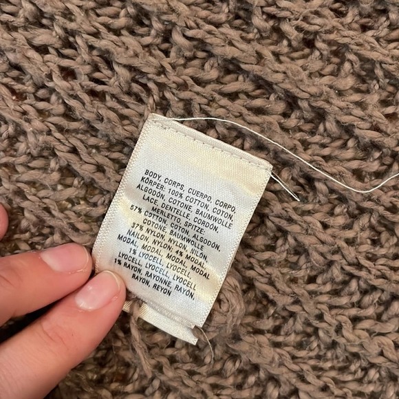 Anthropologie Knitted & Knotted brown open front cardigan small - Picture 5 of 8